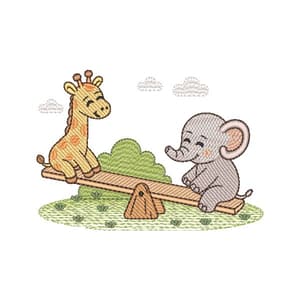 Girafa e Elefante na Gangorra (Pontos Leves)