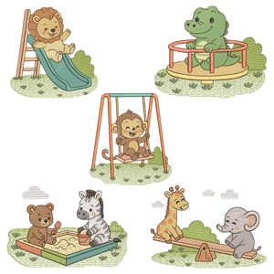  Animais Safari Brincando (Pontos Leves)