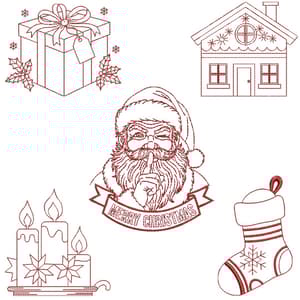  Encantos de natal (Redwork)