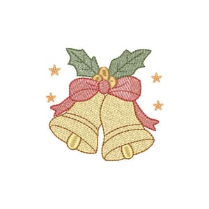 Sinos de Natal com Laço (Pontos Leves)