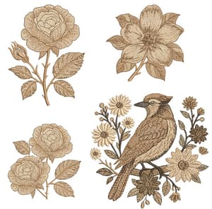  Floral e Passaro (Pontos Leves)