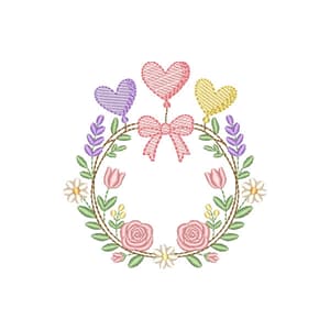 Guirlanda Floral com Balões (Pontos Leves)