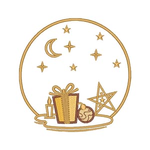 Presente com Estrelas de Natal Clássico