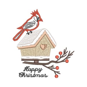 Cardinal no Natal em Casa (Aplique)