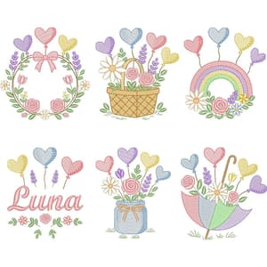  Encanto Floral com Balões (Pontos Leves)