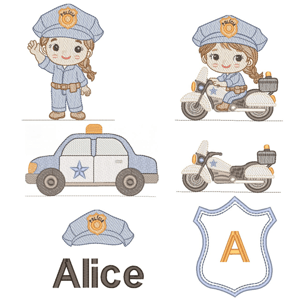  Polícia Baby Menina (Pontos Leves)