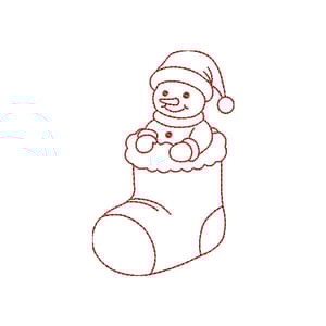 Boneco na meia Redwork