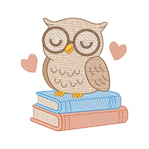 Coruja com Livros (Pontos Leves)