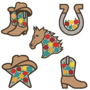  country com botas cavalo ferradura decorados com rosas