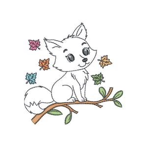 Raposinha na arvore (Em contorno)
