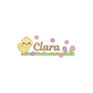 Pintinho com Nome e Flores (Pontos Leves)