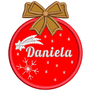 Bola Natalina com Nome (Projeto no Bastidor)