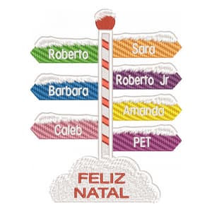 Placa de Natal com 7 Nomes