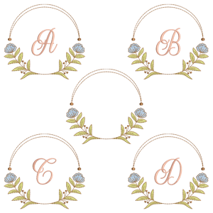  Alfabeto em Moldura Fonte Grethania Script (Pontos Leves)