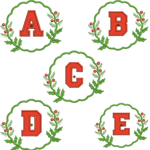  Letras Natalinas em Moldura (Aplique)