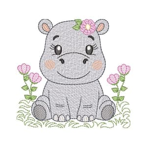 Animais do Safari com Flores (Pontos leves)