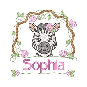 Moldura Safari com Flores (Pontos leves)