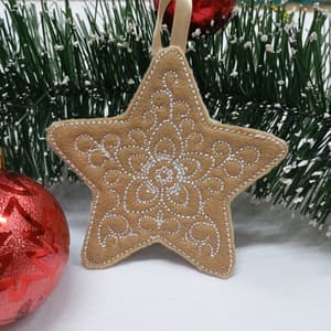 Estrela de Natal de Gengibre (Projeto no Bastidor)