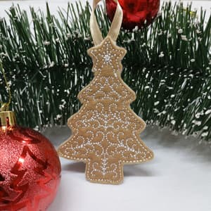 Árvore de Natal de Gengibre (Projeto no Bastidor)