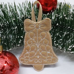 Sino de Natal de Gengibre (Projeto no Bastidor)