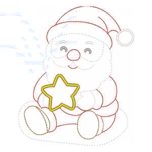 Papai Noel Contorno Colorido