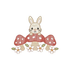 Coelhinho com três Cogumelos (Pontos Leves)