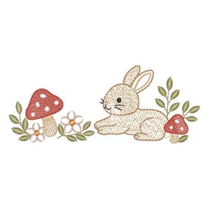 Coelhinho Deitado com Cogumelos (Pontos Leves)