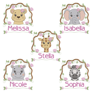  Moldura Safari com Flores (Pontos leves)
