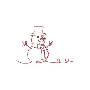 Boneco de Neve Minimalista (Redwork)