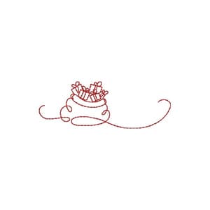 Presente de Natal Minimalista (Redwork)