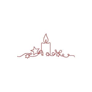 Vela de Natal Minimalista (Redwork)