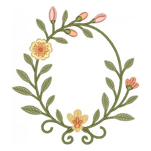 Moldura Vintage Floral Circular