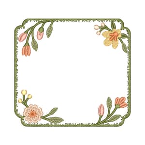 Moldura Vintage Floral Quadrada