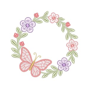 Moldura com Borboleta e Floral