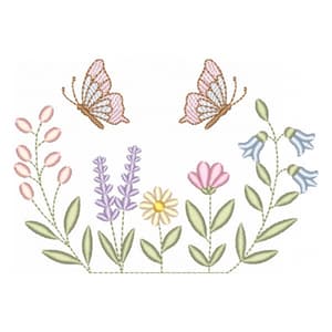 Jardim Delicado com Borboletas (Pontos leves)