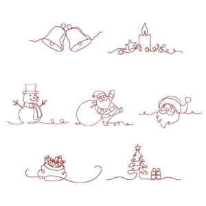  Natal Minimalista (Redwork)