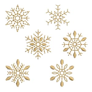  Cristais Dourados Flocos de Neve