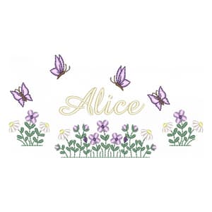 Meio Toalha com Flores e Nome