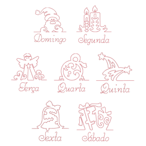  Semaninha de Natal (Redwork)