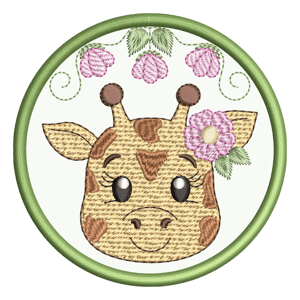 Moldura Safari com Flores (Pontos leves e Aplique)