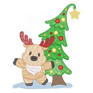 Reninha Dancando com Arvore de Natal
