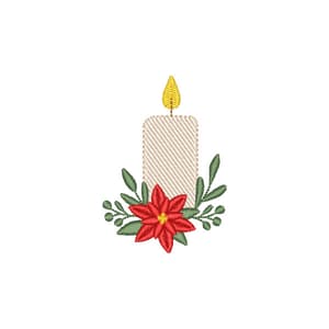 Vela com Poinsétia (Pontos Leves)