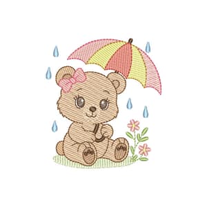 Ursinha com Guarda Chuva (Pontos Leves)
