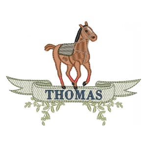 Cavalo com Faixa e Nome