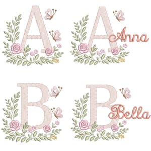  Alfabeto Floral com Borboletas (Pontos Leves)