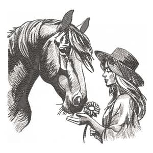 Cavalo e garota (Realístico)