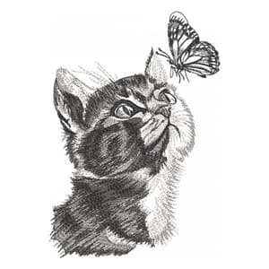 Esboço de gato encantador (Realístico)