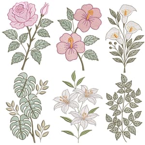 Flores e Folhagens (Pontos Leves) 