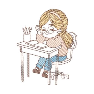 Menina estudando (Pontos Leves)