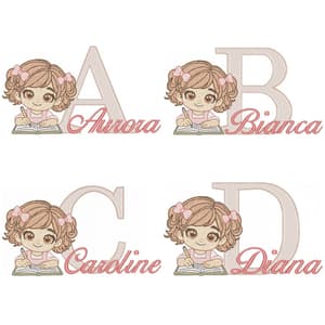  Monograma Menina Volta às Aulas (Pontos Leves)